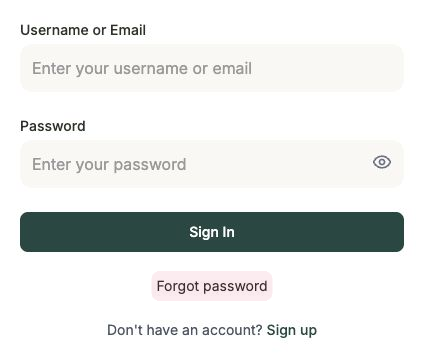 The Frisbee login card with username or email and password fields and a Sign In button